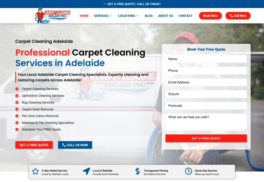 Carpet Cleaning Adelaide Pro Desktop view
