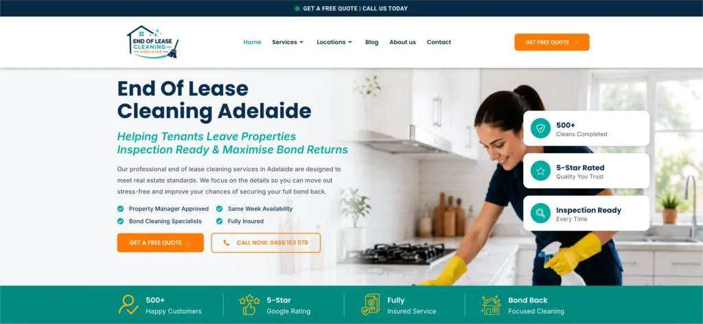 End of Lease Cleaning Adelaide Desktop view
