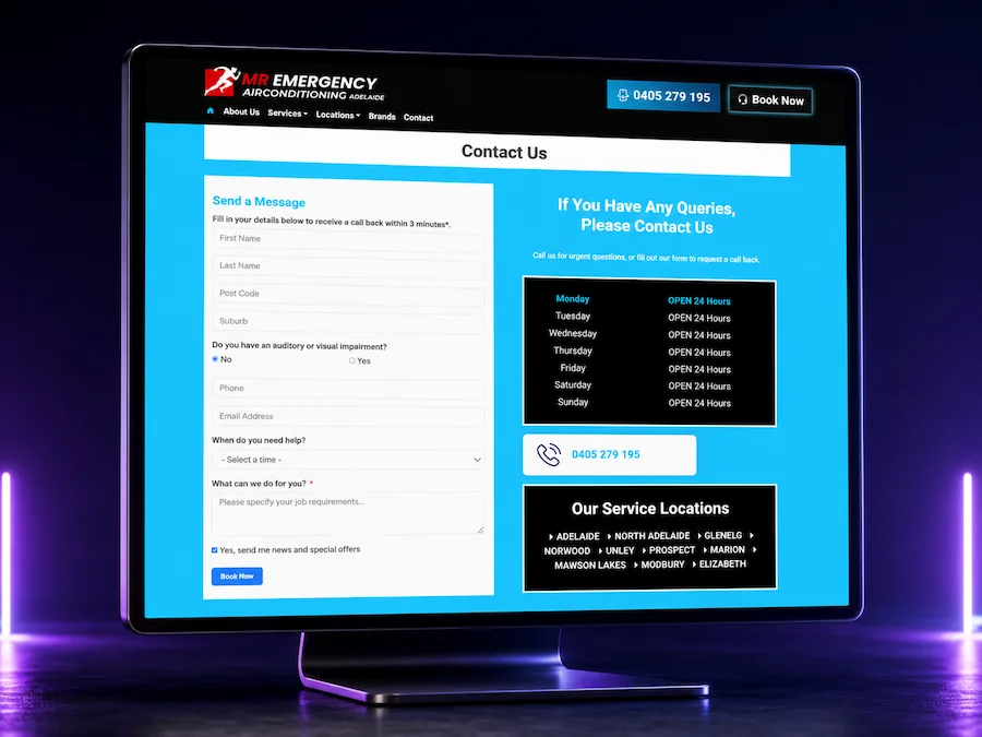 Mr Emergency Air Conditioning Adelaide - Booking Form