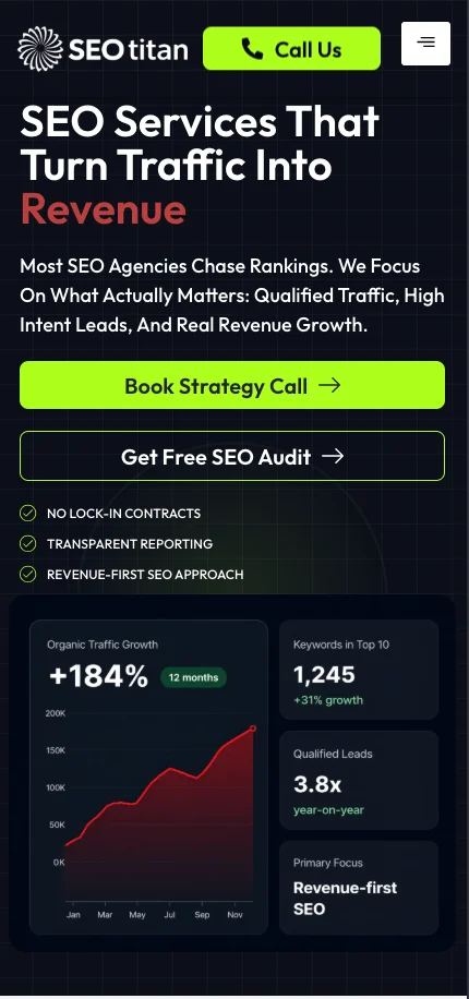 SEO Titan mobile website design